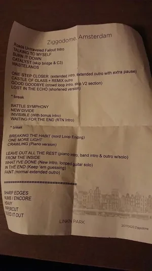 Amsterdam Setlist